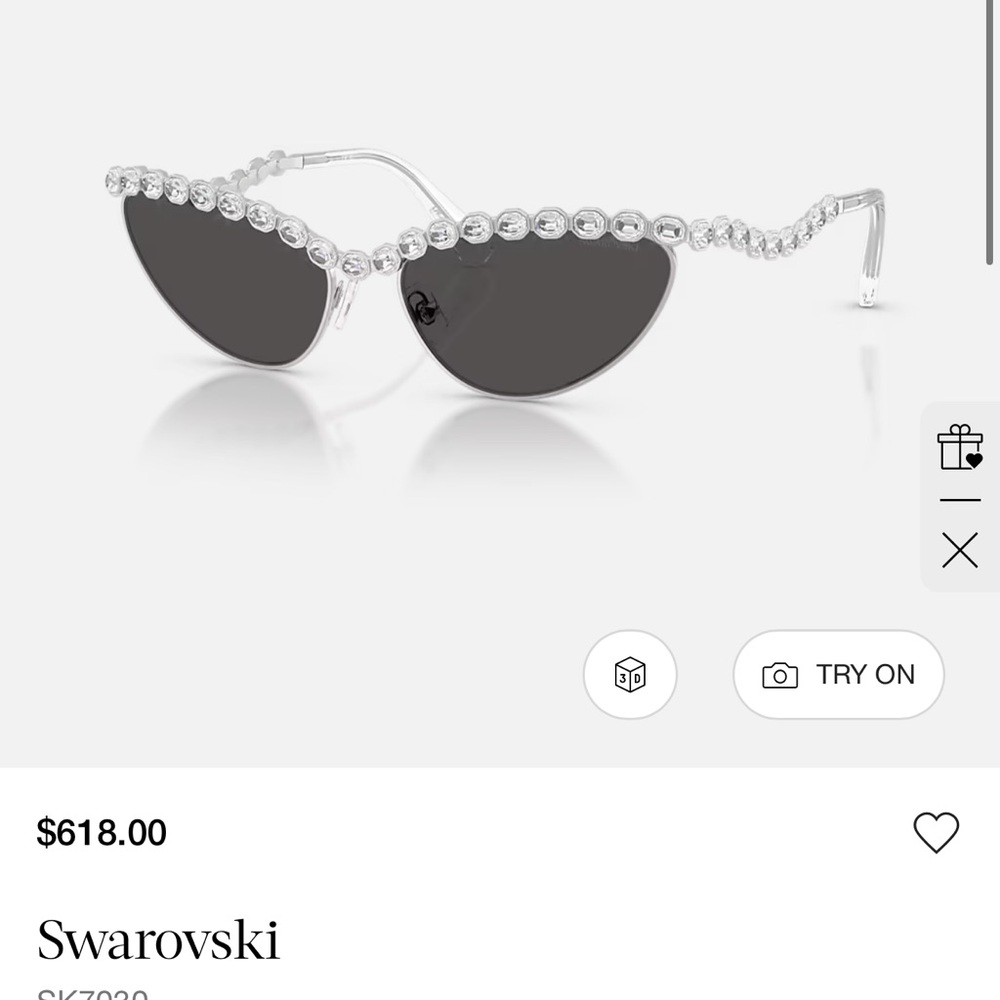 Swarovski Crystal-Embellished Silver Sunglasses